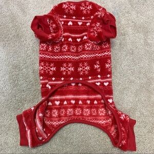 Bailey & Bella small breed dog red flannel snowflake heart Christmas pyjamas M